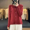 Malhas femininas frseucag venda em torno do pescoço 100 lã pura cardigan gancho flor camisola solta malha versátil manga completa