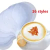 Hoge kwaliteit koffie mal Appuccino 16st veel Latte pianting stencil mal koffie decor Barista stofdoek kunst sjabloon strooi pad Duster255j