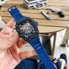 Luxe stijl herenontwerper Mechanisch R i c h a r d Sport Hollow Automatische horloges Milles Out wijzerplaat Zwitsers uurwerk polshorloges