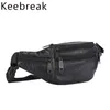 Outdoor Bags Vintage Leather Men Waist Bag Thin Outdoor Sports Tactical Pauch Male Small Running Fanny Pack Crossbody Chest Money Belt Bags 230921