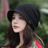 Bérets femmes tricoté casquette dames mode coupe-vent chaud épaissir chapeaux Simple couleur unie chapeau pour femme automne hiver