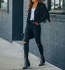 Kvinnorjackor Kvinnor Y2K fransade hem Tassel Cardigan Crop Tops E-Girl Motor Biker Jacka Suede Leather 90s Vintage Streetwear Coat Cool 230920