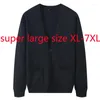 Suéter masculino moda primavera outono homens extra grande cardigan casaco único breasted com decote em v computador de malha casual suéter plus size XL-7XL