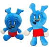 Regalo per bambini in peluche con peluche di scimmia coniglio blu da 25 cm, simpatico cartone animato di animali di peluche