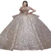 2023 Dubai Luxury A Line Wedding Dresses Sequined Plus Size Chapel Train Sweetheart Vestido de Novia Appliced ​​Bridal Wedding Gown311f