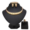 Halsband örhängen sätter hög kvalitet Dubai 18k guldpläterade smycken nigeria pärla förtraditionell äktenskap kvinna bröllop juvelverk