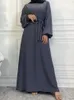 Ethnic Clothing Selle Simple Style Moroccan Dresses Kaftan Turkey Solid Color Gulf Abayas Islamic Women Long Dress Muslim Saudi Robe Ramadan 230921