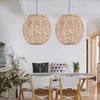 Pendant Lamps Home Lighting Rattan Lamp Cover Handmade Woven Chandelier Retro Lampshade Homestay Decorative
