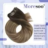 Lace Moresoo Clip-in haar Real Natural Straight Set 7-delig Brazilian Human 230920