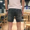 Short d'été invisible pour hommes, entrejambe ouvert, sexe en plein air, jean vintage, denim décontracté, longueur aux genoux, vêtements pour hommes, grande taille