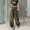 سراويل كابريس للسيدات Y2K Women Streetwear Techwear Cargo Corean Harajuku Parachute Parachute للرجال من السطوح الواسعة الساقين الساقين