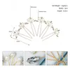 Klipy do włosów 6pcs Wedding Hair Spin Bride Tiaras nakrycie głowy w kształcie litery U Pearl Pead Clip Fashion Fashion Golden Alloy Crown Biżuteria dla kobiet