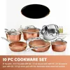 Pans 10 Piece Cookware Set Oven Safe Dishwasher - Elegant Pots &