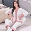 Womens Sleepwear Sweet Printed Pajama Sets Women Loose Winter Cozy Velvet Thicken Warm Leisure Lovely Students 2 Pcs Home Wear Dormitory 230921