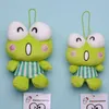 Pluszowe breloki hurtowe 24pcs/działka 10 cm/12 cm My Kero Keroppi Plush Toy Wiselant Green Frog Pchane lalki dla zwierząt Zabawki kluczy do dzieci Prezent 230921