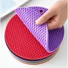 Table Mats Home Creative High Temperature Resistant Thickened Placemat Heat Insulation Non-Slip Round Silicone Honeycomb Microwave Oven Mat