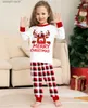 Familjsmatchande kläder Julpyjamas Set Mamma Dotter Dad Son Baby Matching kläder 2023 Winter Xmas Family Look Söt söta sömnkläder kläder 4xl T230921