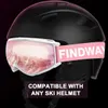 Occhiali da sci Findway Lenti a doppio strato per adulti Antiappannamento Protezione UV Design OTG sopra il casco Compatibile per Sci Snowboard 230920