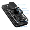 Capas de telefone deslizantes de lente de grau militar para iPhone 15 14 14Pro 13 12 11 Pro Max Plus XR X conchas Heavy Duty Case Slide Camera Cover CamShield