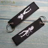 Keychains 10 PCS/LOT Wholesale Embroidery Angel Devil Porte Fashion Trinkets Gift Motorcycle Car Keys Accessories Key Rings