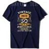 T-shirts pour hommes 50 ans génial depuis 1973 50e anniversaire cadeau T-shirt Vintage Tee Tops énonciations citation chez les femmes hommes vêtements cadeau