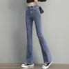 Damen Jeans Frühling Herbst Koreanische Mode Frauen Vintage Flare Split Hohe Taille Allgleiches Hosen Büro Damen Streetwear Casual Hosen