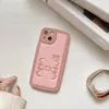 Designer-Handyhülle aus Anagram-Leder für iPhone 14 13 12 11 Pro Max 14plus 14proamx, rosa Handyhülle mit Kartenhalter, Tasche, schwarzes Handyzubehör für Herren