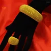 Bangle 2023 African Cuff Bangles With Rings Wedding Banquet Gifts Hawaiian Women Charm Adjustable Gold Plated Wholesale