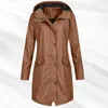 Trench-coat à capuche pour femme, veste coupe-vent, coupe cintrée, manteau à la taille, pour la vie quotidienne, le travail, le Shopping, D88