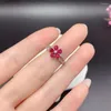 Cluster Rings Elegant Ruby Ring for Office Lady 3mm 4mm Natural Silver July Birthstone 925 SMYELLT