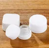 5g 5ml mini glass jar bottle vial round square clear white black frosted cosmetic wax oil smell proof packaging concentrate Container Wide Mouth Screw Top Lid