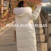 Kadınlar Down ve Parka Tasarımcı Yeni Köşe Düğmesi Aşağı Ceket Orta Uzunluk Kalın Gevşek Beyaz Ördek Yakası Koreli Kış Kırıltılar Pamuk
