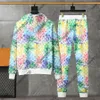 24ss designer mulheres tracksuits carta de luxo impressão zíper streetwear windbreaker tracksuit mulheres cor graffiti sportsuit respirável ternos esportivos