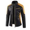 Mens Leather Faux Autumn and Winter Youth Fashion Sports Trend PU Jacket Handsome Motorcycle Cycling Suit 230921