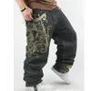 Men's Jeans Skate Baggy Loose Embroidery Rap Hip Hop Denim Trousers Pants 1AS1298d