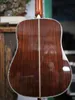 41 tum Sunburst Solid Spruce D Style Acoustic Guitar Abalone Inlägg Ebony Fingerboard Rosewood Body