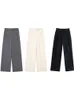 Women s Pants s Willshela Women Fashion Solid Front Zipper Straight Vintage High Waist Full Length Female Chic Lady Trousers 230921