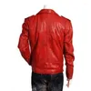 Vestes pour hommes Veste en cuir véritable rouge Élégant Slim Fit Biker Tendances de la mode européenne et américaine