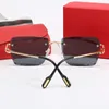 Designer sunglasses rectangular brand fashionable men's and women's glasses brimless red green blue yellow gray multi-color lenses rectangular metal frame