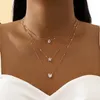 Chaînes Cristal Zircon Coeur Étoile Couches Pendentif Colliers Pour Femmes Mode Femme Vintage Bijoux En Gros Produits