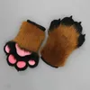 Fem fingrarhandskar Wolf Dog Es Paw Claw Costume Cosplays Animal Furry Plush Full Finger Mittens Fursuit For Adults Drop 230921