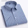 Camicie eleganti da uomo Nuove camicie casual per uomo Cotone scozzese manica corta Elegante abito da lavoro Smart Estate Uomo Abbigliamento Inghilterra Moda Top Camicie L230921