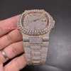 Popular Men's Iced Diamonds Watches Big Diamond Bezel Watch Rose Gold Diamond Face Full Diamond Strap Automatic Mechanical Wristwatch