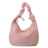Akşam çantaları kadınlar yumuşak koltuklu çanta çizim bulut pleatd kayış ayarlanabilir çok yönlü gündelik eğimli alışveriş