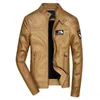 Mens Leather Faux Youth Thin Coat Business Slim Fit Large Motorcycle Plush Jacket Casual Top Fashion 230921