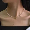 Kedjor madalena sarara sötvatten pärla kvinnor halsband 18k guld lås med förlängningskedja