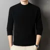 Men's Sweaters Mens Mock Neck Ture Sheep Wool Clothes Autumn & Winter Solid Warm Sweater Long Sleeve Jumpers Male Pure Knitwear