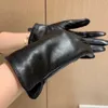 designer meisje vijf vingers handschoenen lederen handschoenen voor dames hoge kwaliteit puur zwarte wanten winter warm cadeau inclusief merkdoos