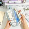 Simple Large Capacity Pencil Bag Double Layer Transparent Stationery Zipper Pouch Student Pen Case School Supplies