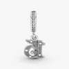 100% 925 srebrny srebrny 15. urodziny Dangle Charms Fit Oryginalny europejski urok bransoletki moda Women Wedding zaręczyny biżuteria 272S